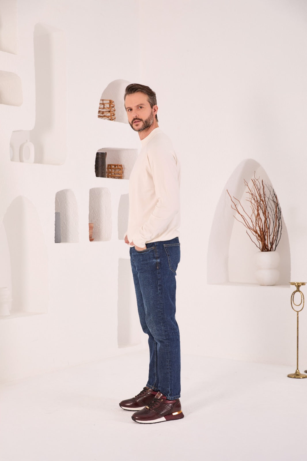 The Empire Burgundy Leather Men Sneaker