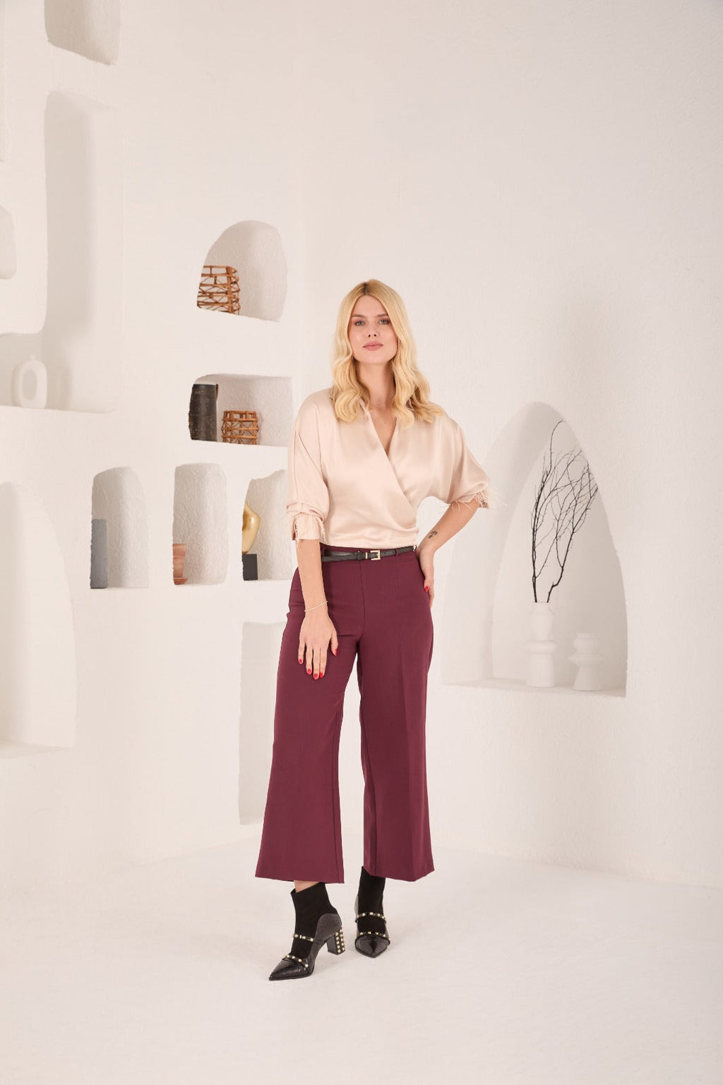 The  Valentina Leather Block Heel Women Boot