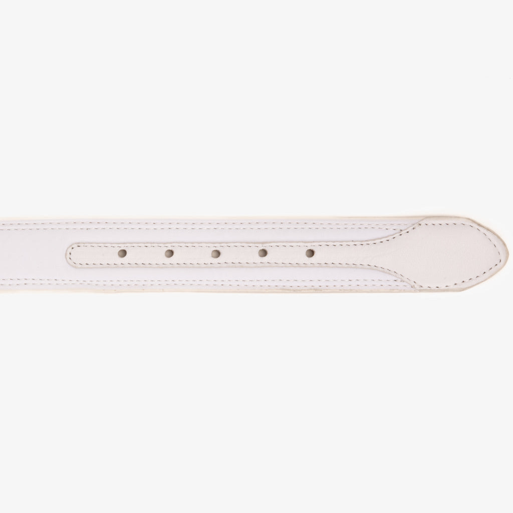 The Lexington White Leather Belt