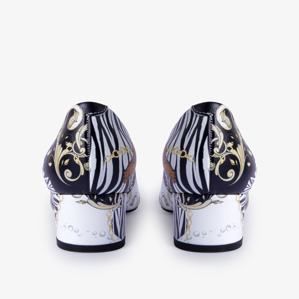 The Perugia White Leather Lower Heel Pump Women Shoe