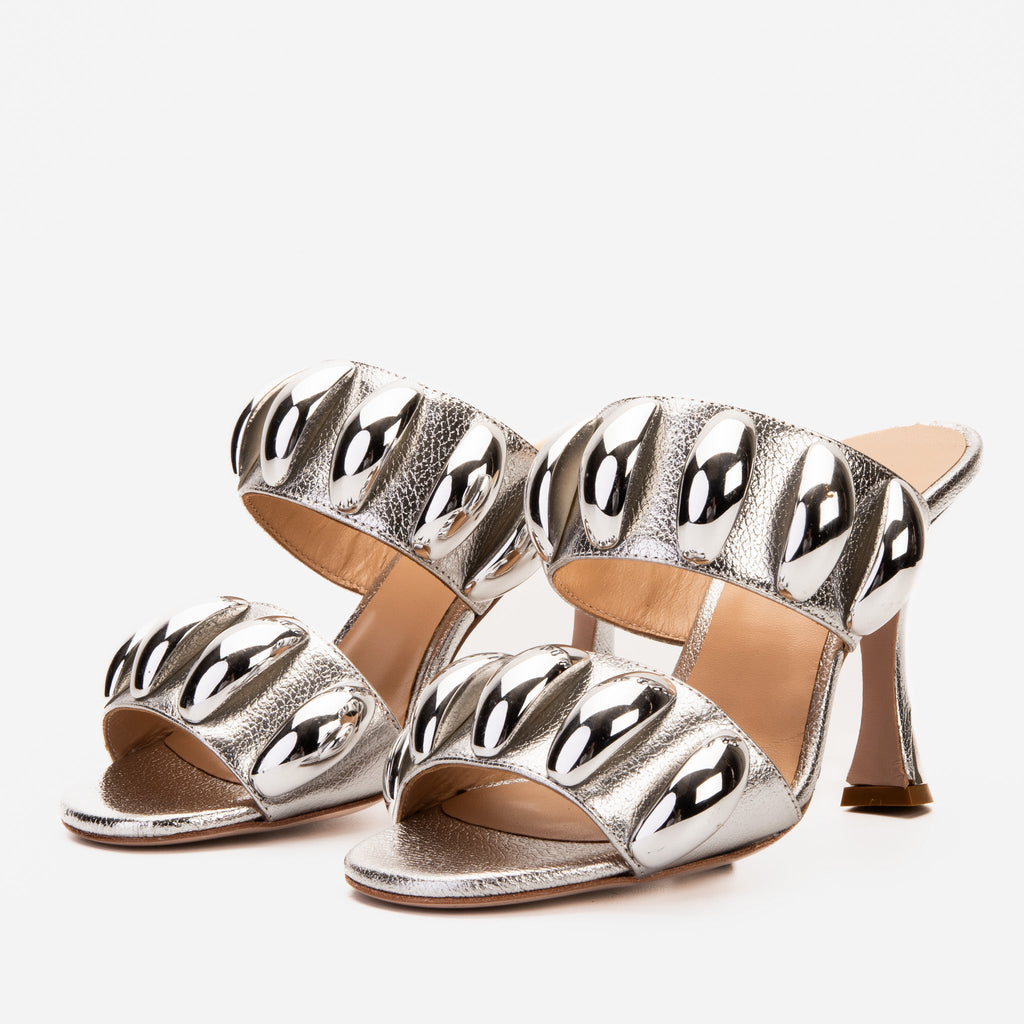 The Eclipse Silver Leather Women Sandal