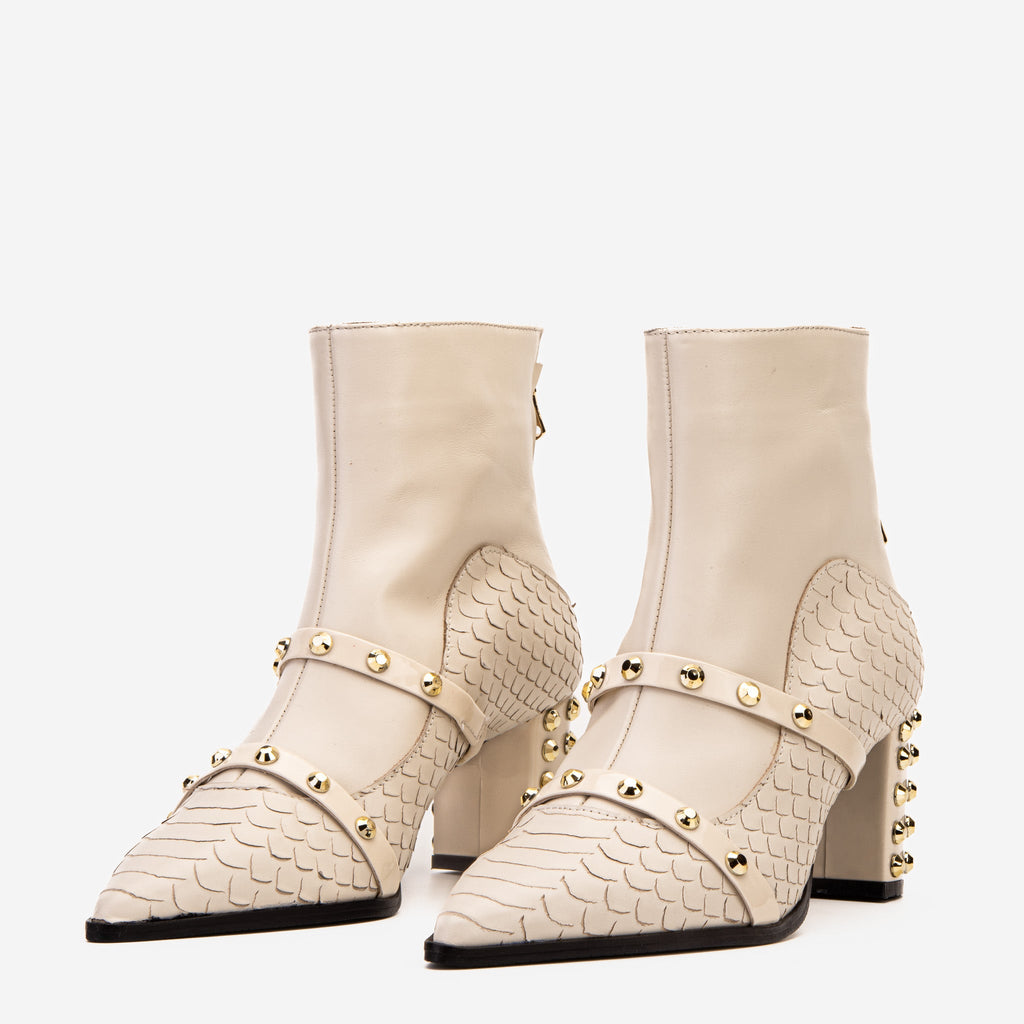 The Valentina Leather Block Heel Women Boot