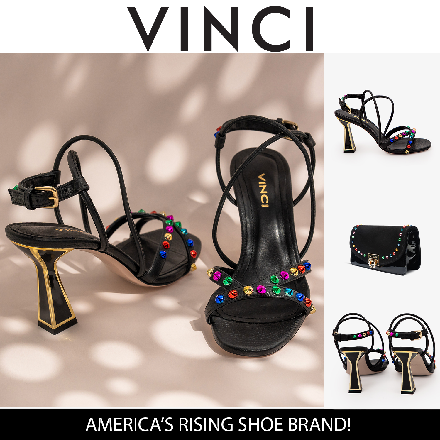 The Aurora Black Leather Strappy Women Sandal