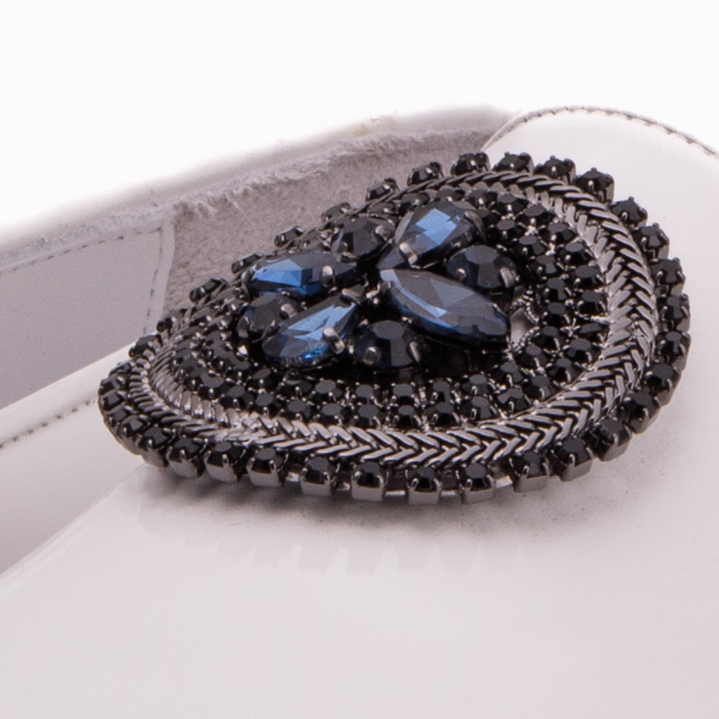 The Pombe White Patent Leather Dress Slip-on Loafer Men Shoe