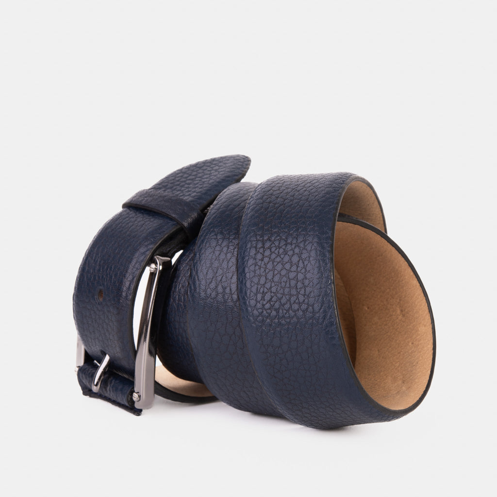The Draco Navy Calfskin Belt