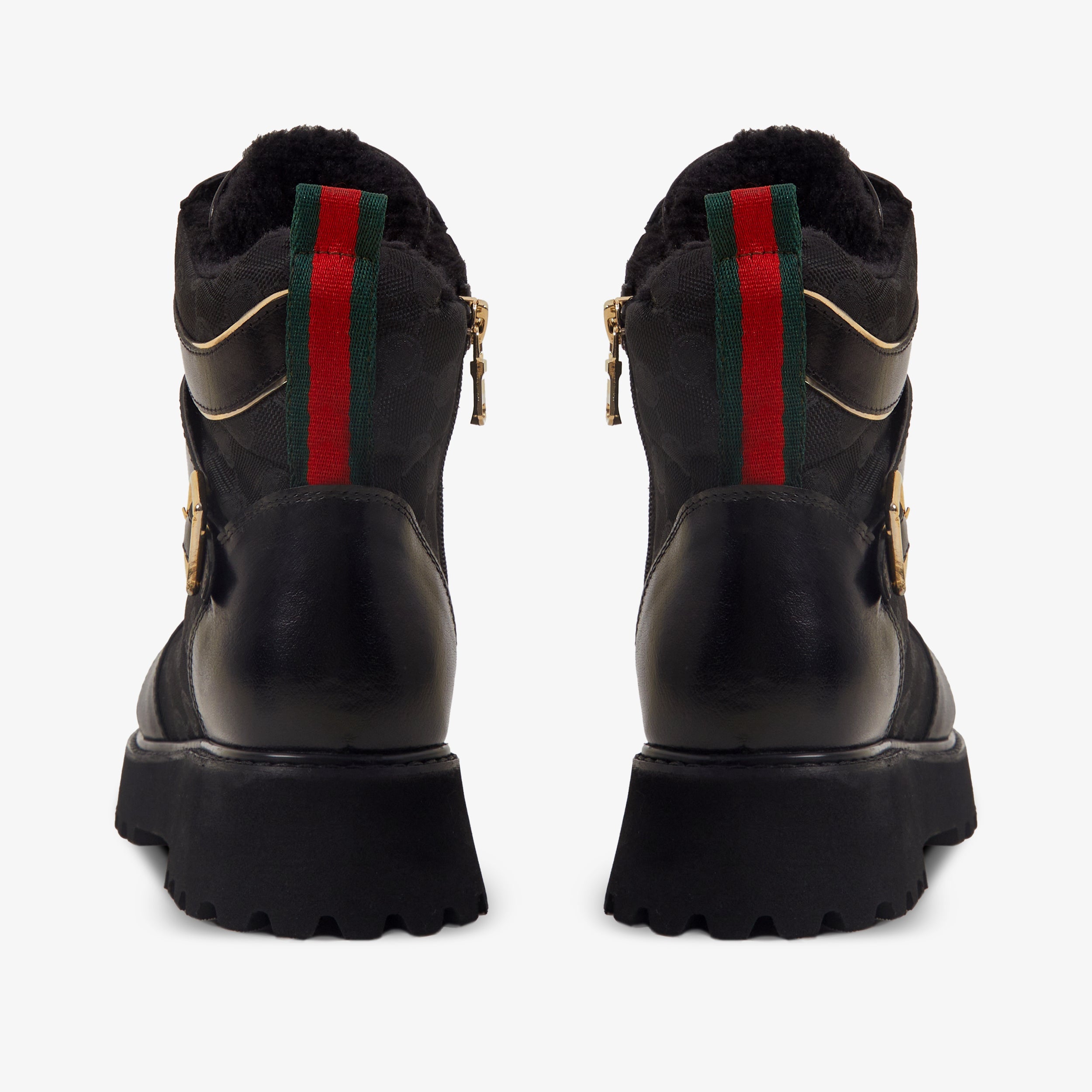 The Boston Black Leather Lace-Up Ankle Women Boot With a Side Zipper