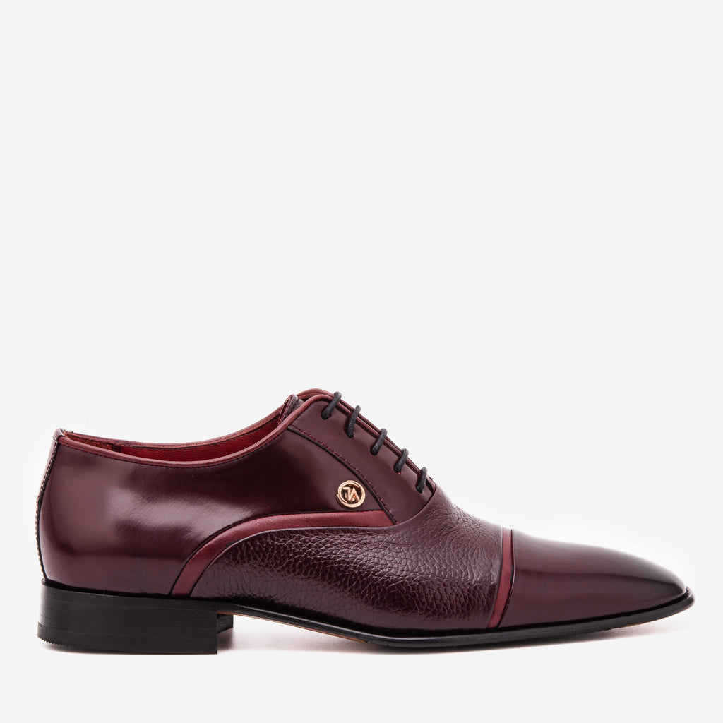 The Rockwell Handmade Burgundy Leather Cap Toe Oxford Men Shoe