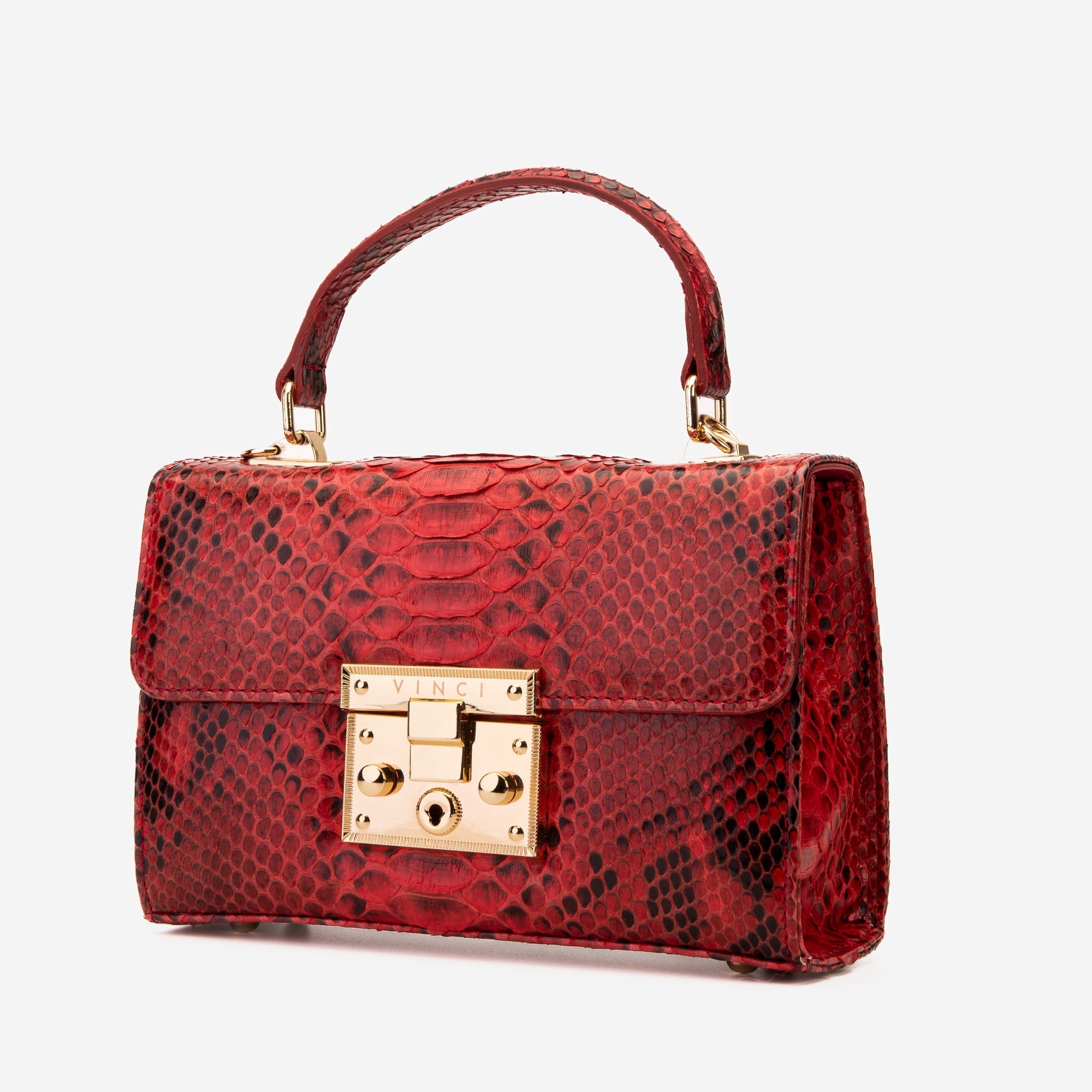 The Queen Red Pythn Leather Handbag