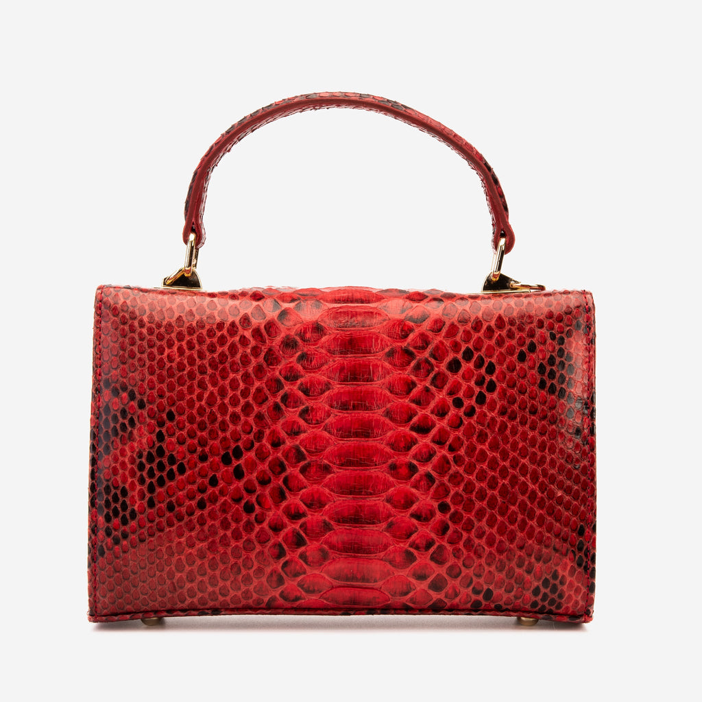 The Queen Red Pythn Leather Handbag